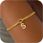 Armband met initiaal en strik - letter 