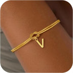 Armband met initiaal en strik - letter 