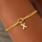 Armband met initiaal en strik - letter 