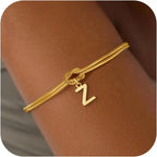 Armband met initiaal en strik - letter 