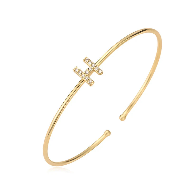 Minimalistische initiaalarmband h