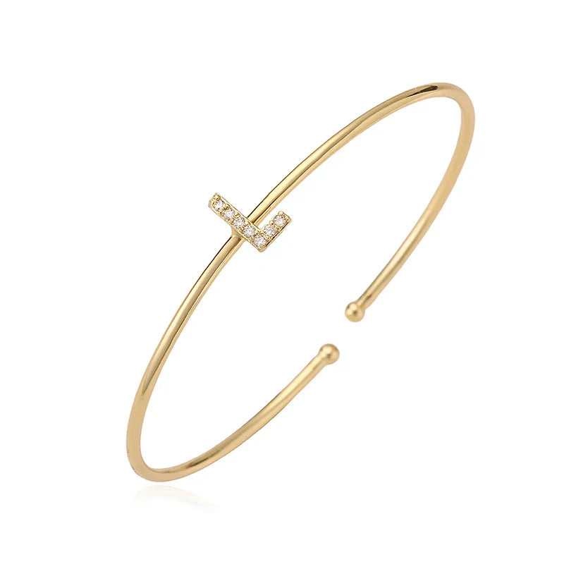 Minimalistische initiaalarmband l