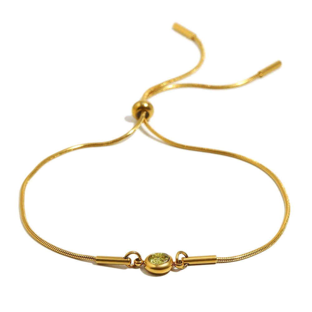 Gekleurde geboortesteen bangelarmband