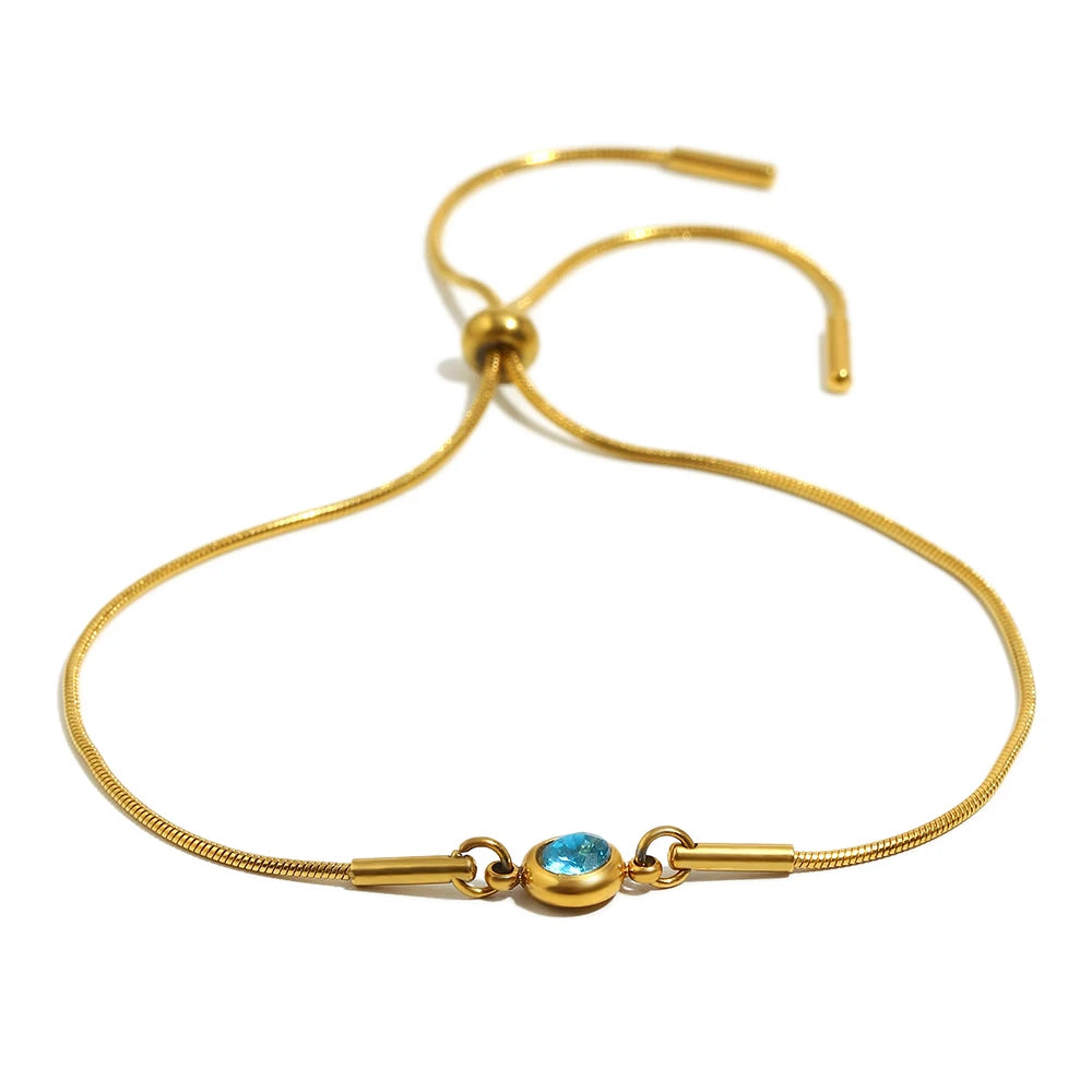 Gekleurde geboortesteen bangelarmband