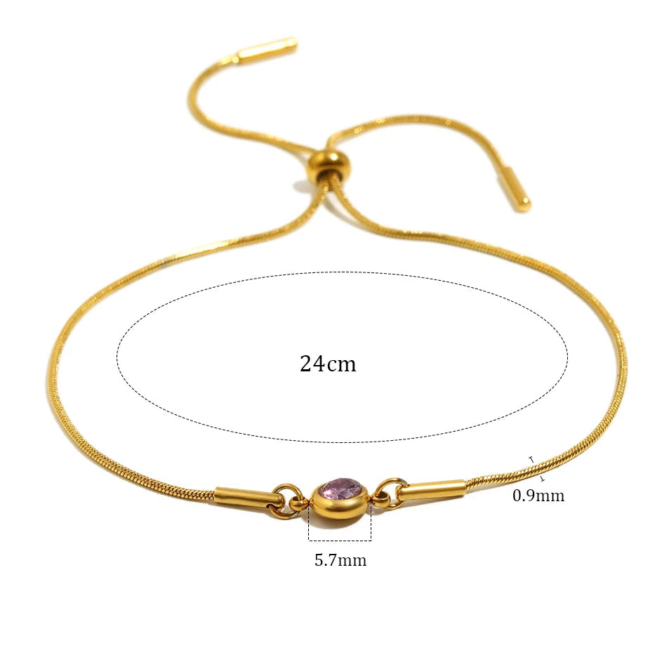 Gekleurde geboortesteen bangelarmband