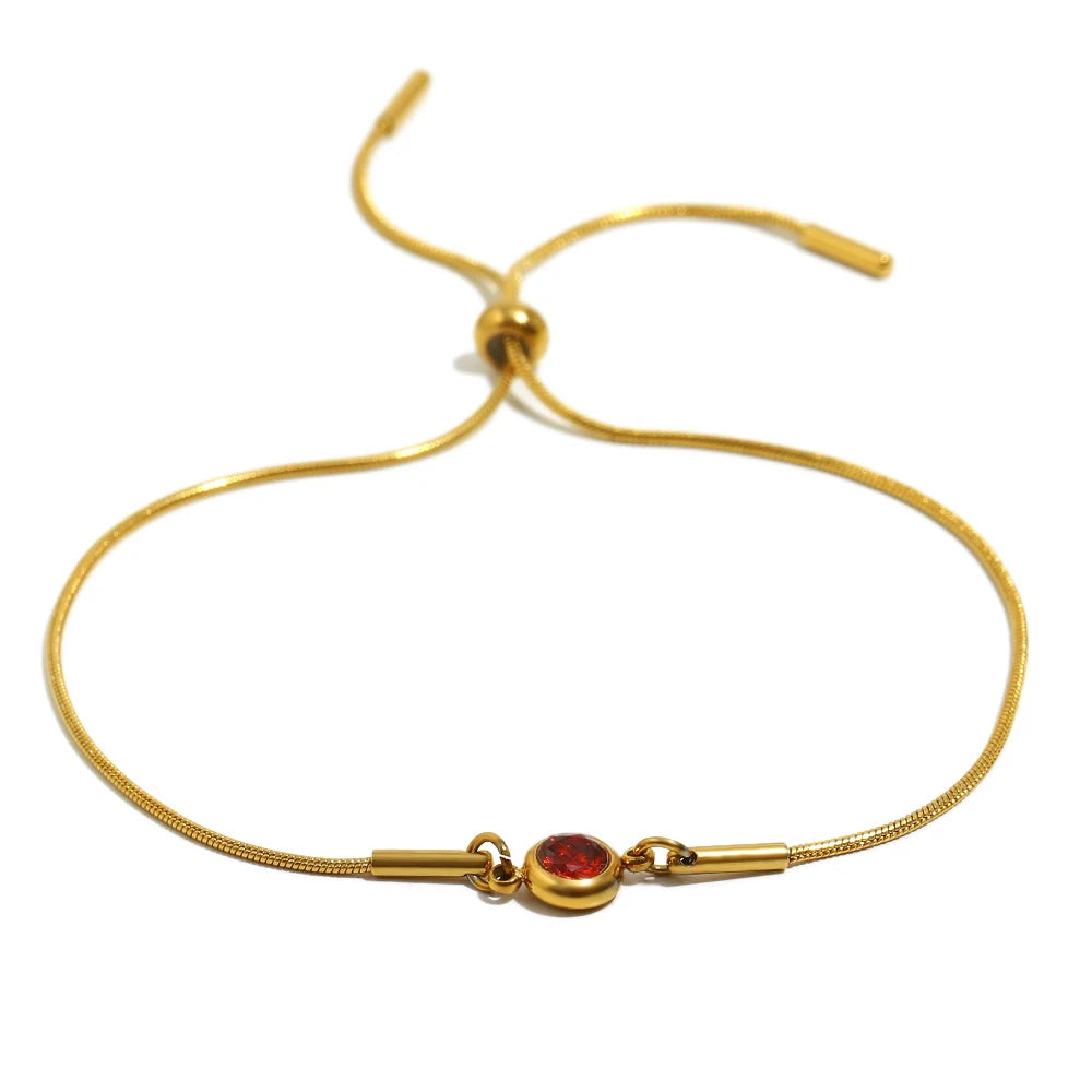 Gekleurde geboortesteen bangelarmband