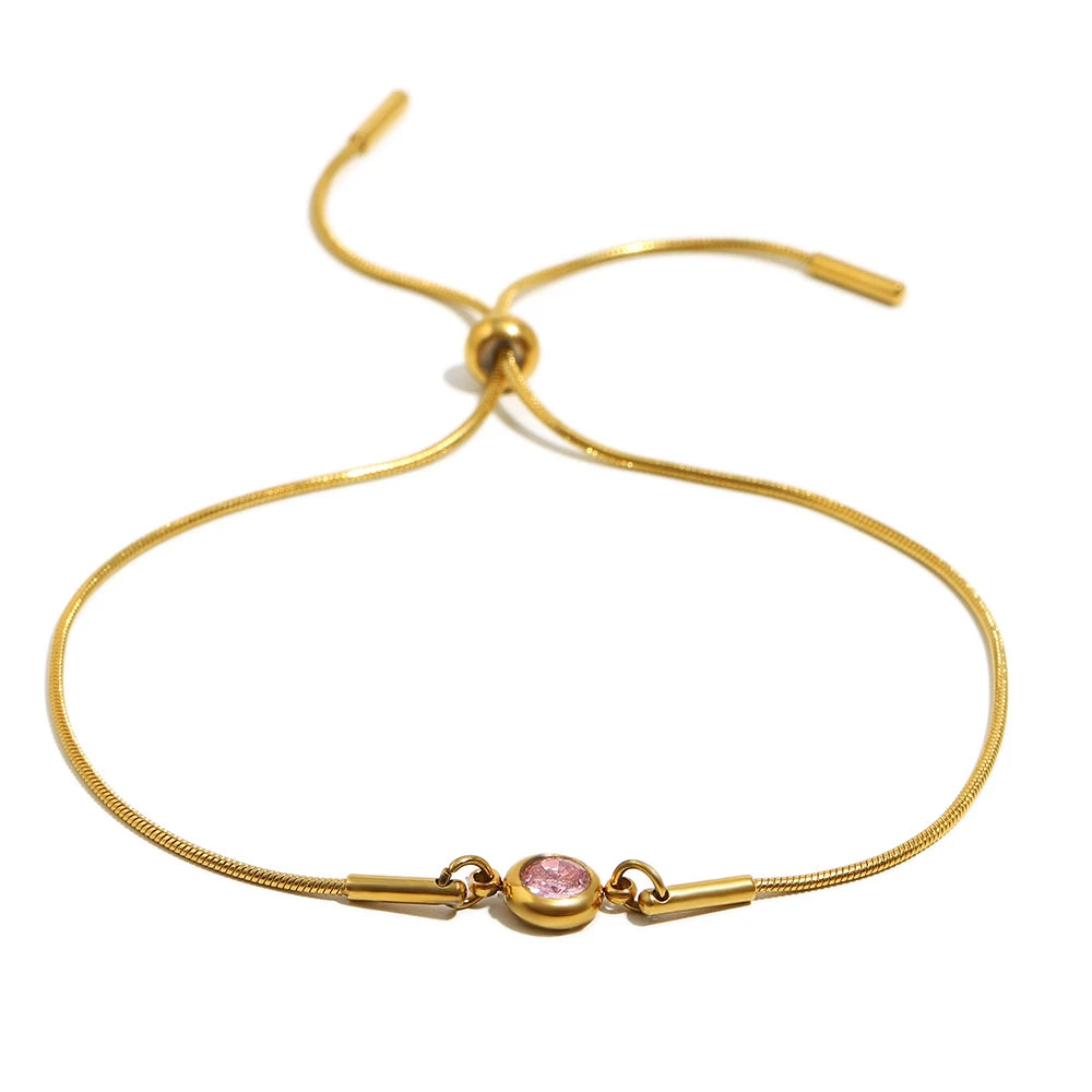 Gekleurde geboortesteen bangelarmband