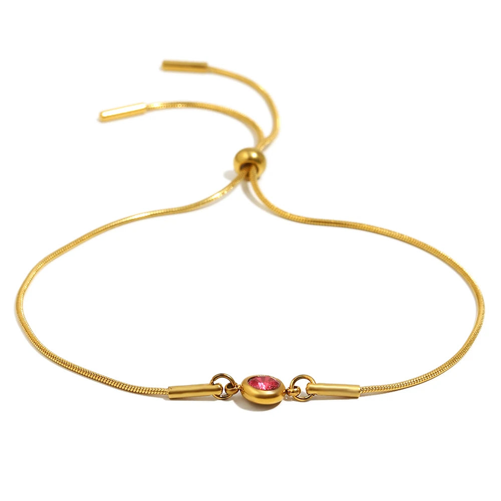 Gekleurde geboortesteen bangelarmband