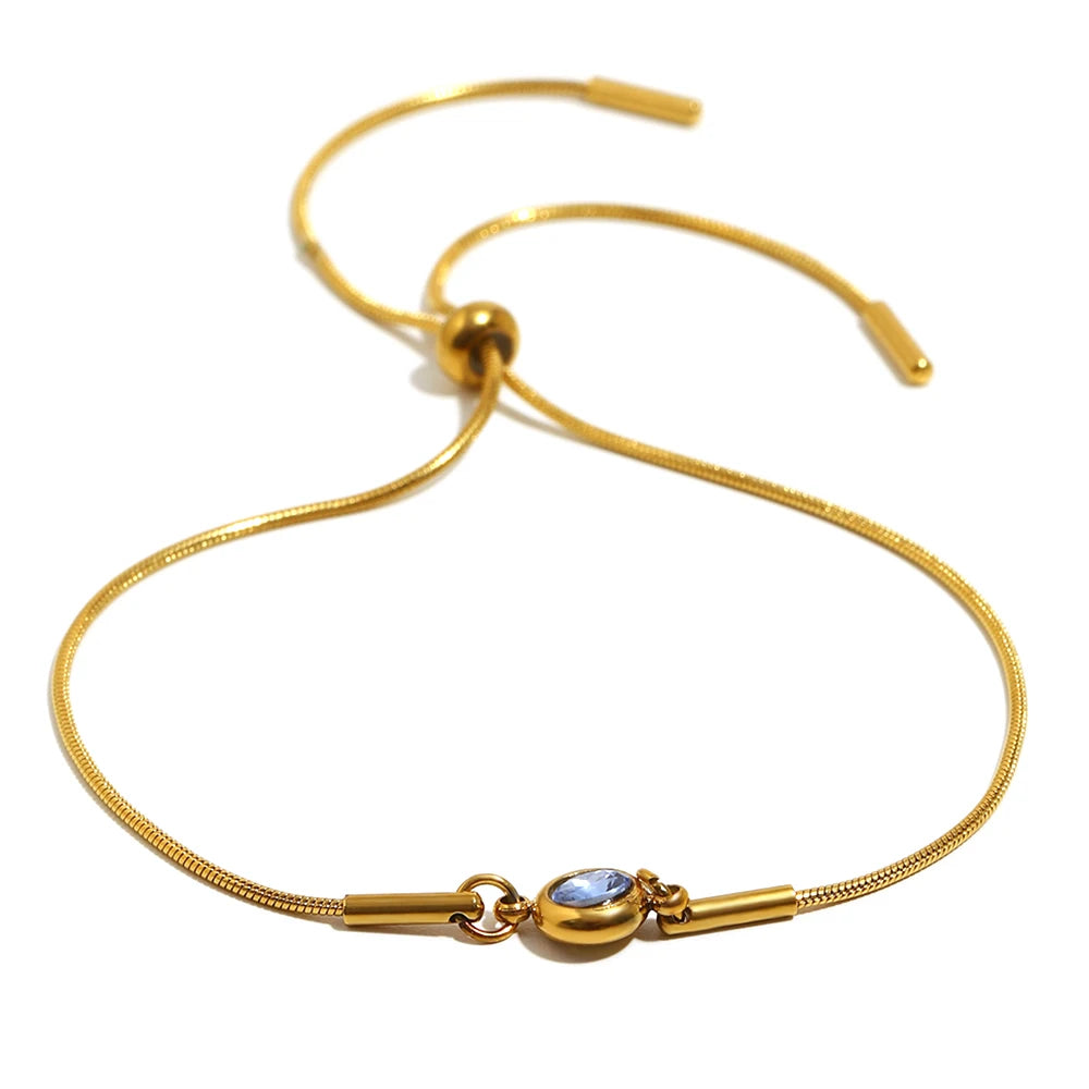 Gekleurde geboortesteen bangelarmband