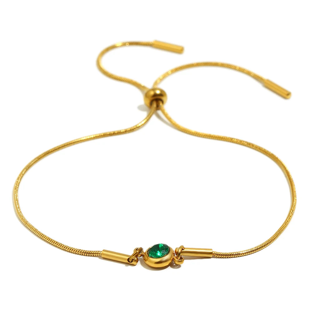 Gekleurde geboortesteen bangelarmband