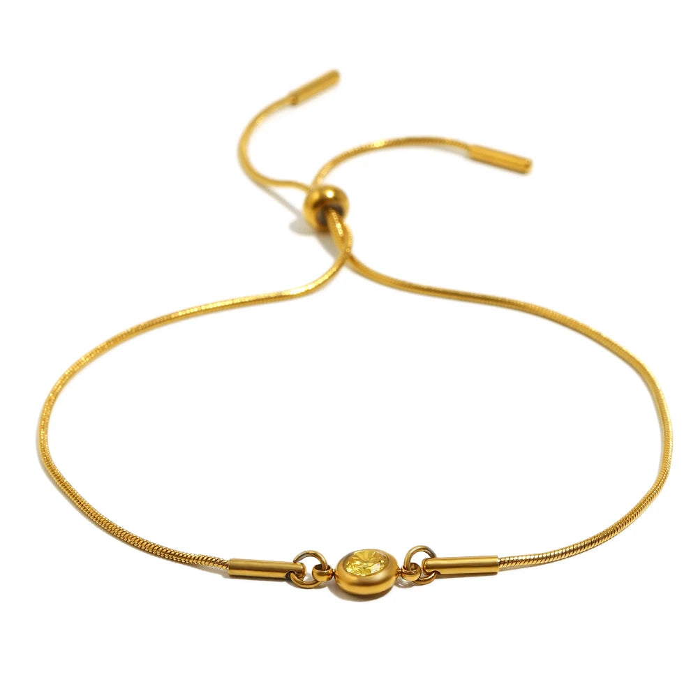 Gekleurde geboortesteen bangelarmband