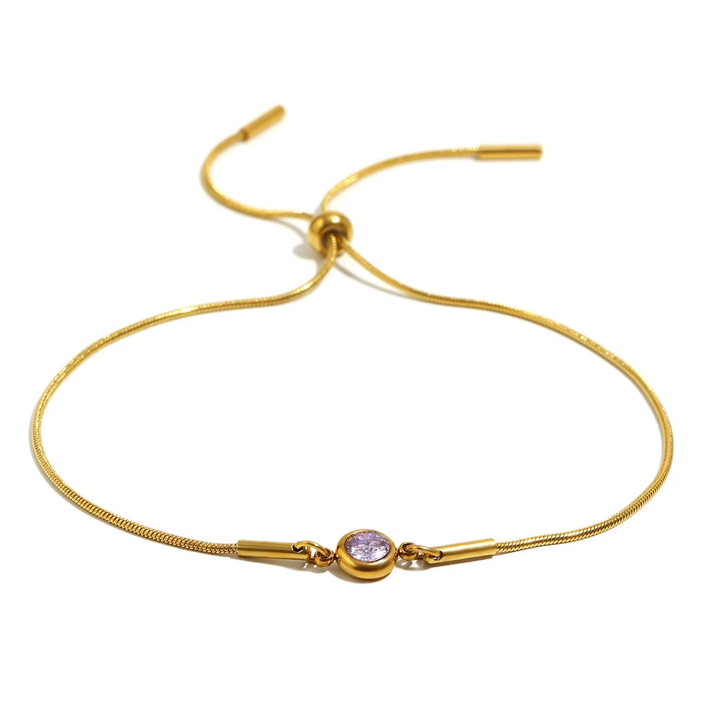 Gekleurde geboortesteen bangelarmband