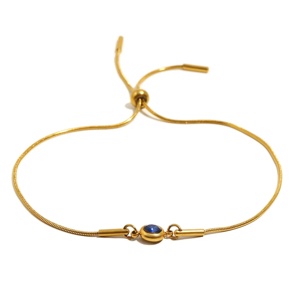 Gekleurde geboortesteen bangelarmband
