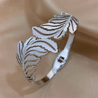 Bracelet Large Feuille de Palmier argent