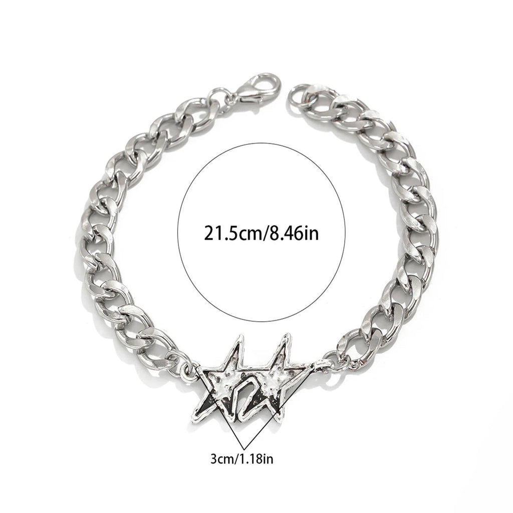 Cubaanse schakelarmband met dubbele ster