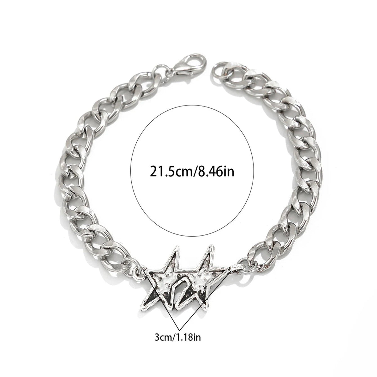 Cubaanse schakelarmband met dubbele ster