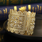 Brede armband met Arabische moslim strass voor huwelijk in wit