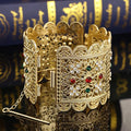 Brede armband met Arabische moslim strass voor huwelijk in rood