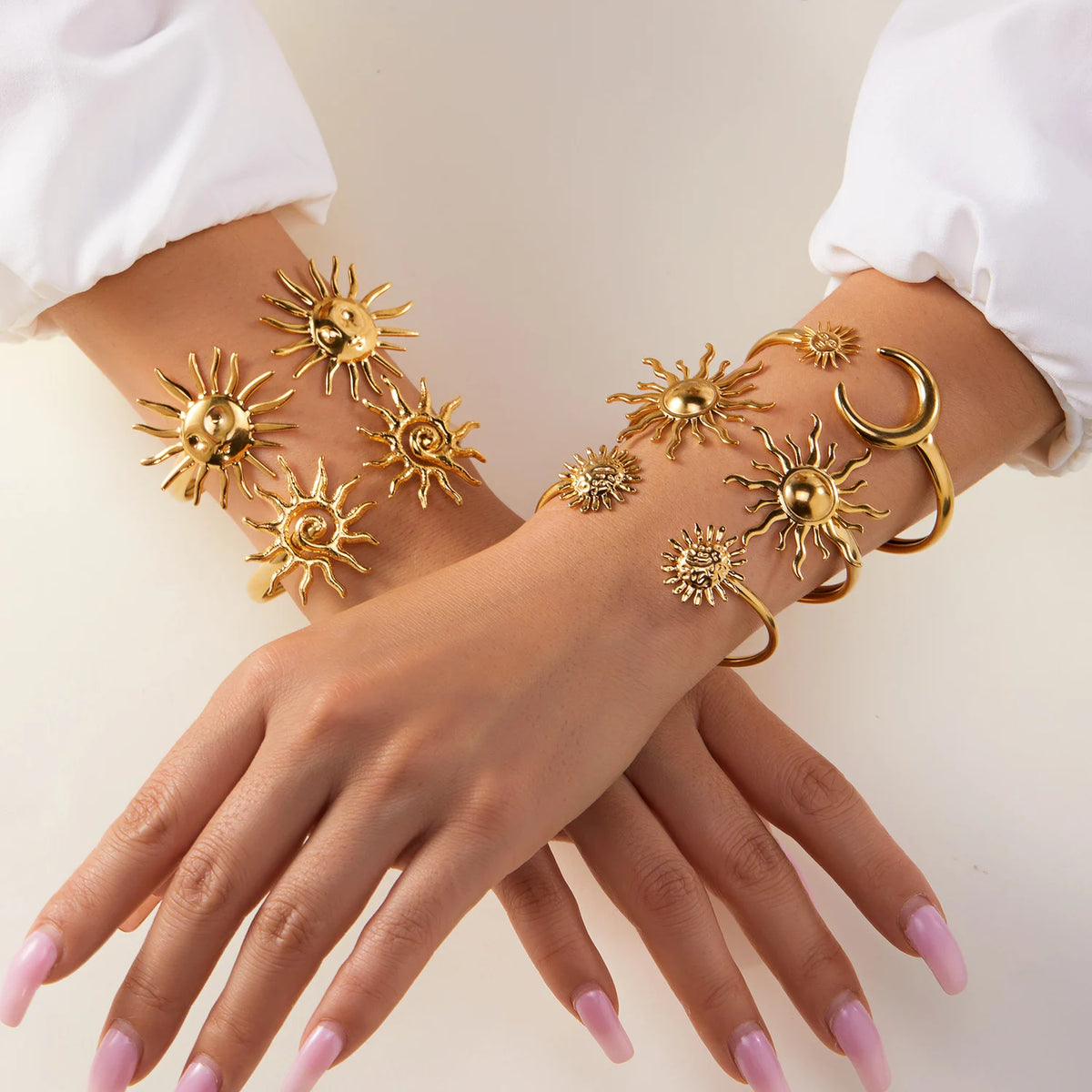Bracelet manchette soleils jumeaux