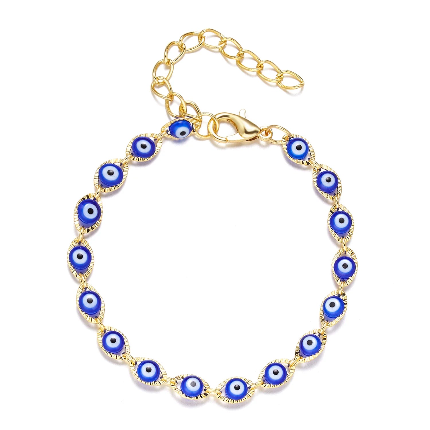 Blauwe boze oog armband Boheemse stijl 
