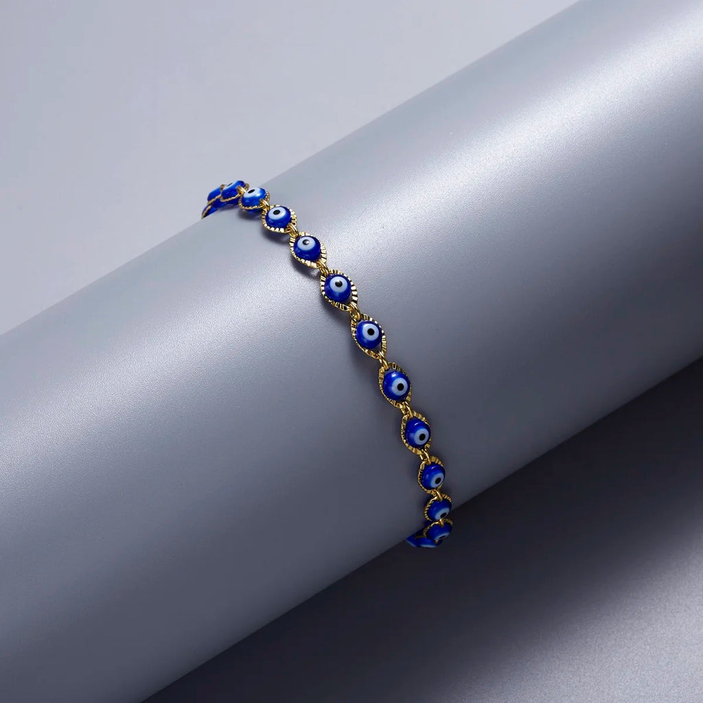 Blauwe boze oog armband Boheemse stijl 