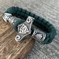 Mjolnir Armband - Thor's Hamer Viking groen
