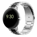 Horlogeband van gehard staal Smartwatch Google Pixel Watch 1 & 2 zilver zwart