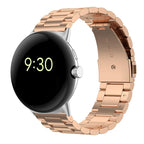 Horlogeband van gehard staal Smartwatch Google Pixel Watch 1 & 2 roségoud