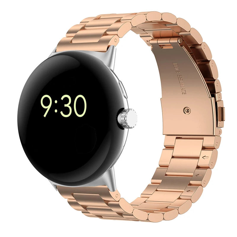 Horlogeband van gehard staal Smartwatch Google Pixel Watch 1 & 2 roségoud