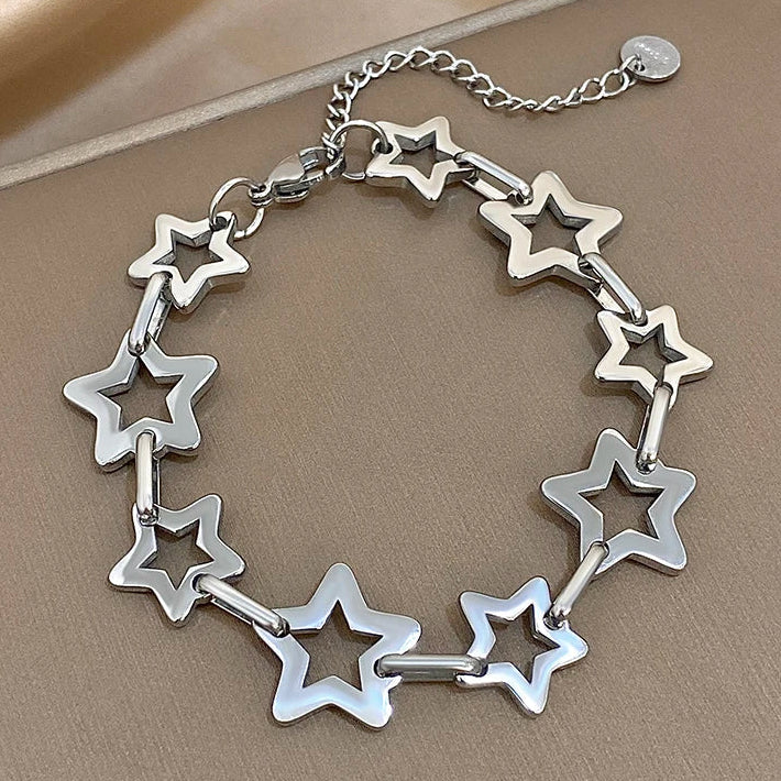 Armband met meerdere geometrische sterren zilver
