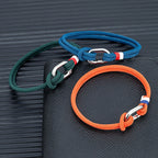 Nautische armband van gevlochten touw met knoop voor man of vrouw oranje
