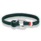 Nautische armband van gevlochten touw met knoop voor man of vrouw groen