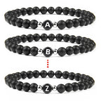 Zwart initialenarmband
