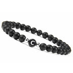 Zwart initialenarmband c