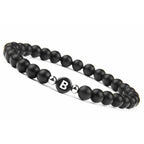 Zwart initialenarmband b