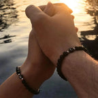 Zwart initialenarmband c