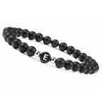 Zwart initialenarmband e