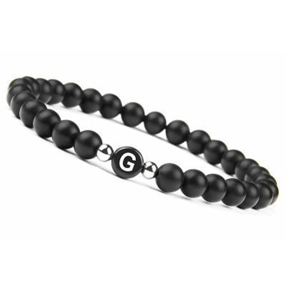 Zwart initialenarmband g