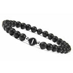 Zwart initialenarmband i