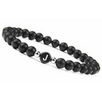 Zwart initialenarmband j