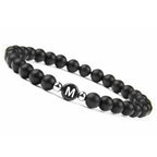 Zwart initialenarmband m