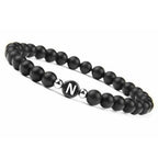 Zwart initialenarmband n