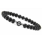 Zwart initialenarmband o