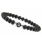 Zwart initialenarmband q