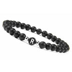 Zwart initialenarmband r