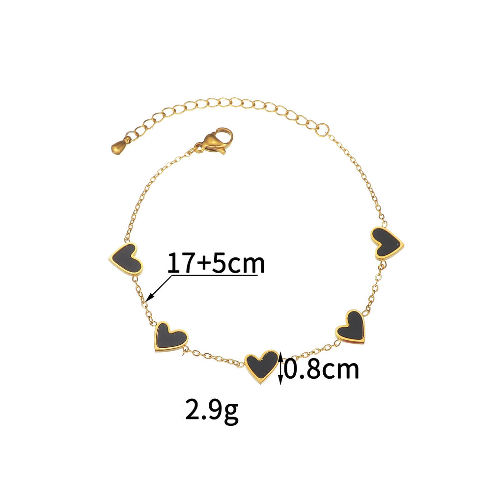 Armband met kleurenstaal van hartjes