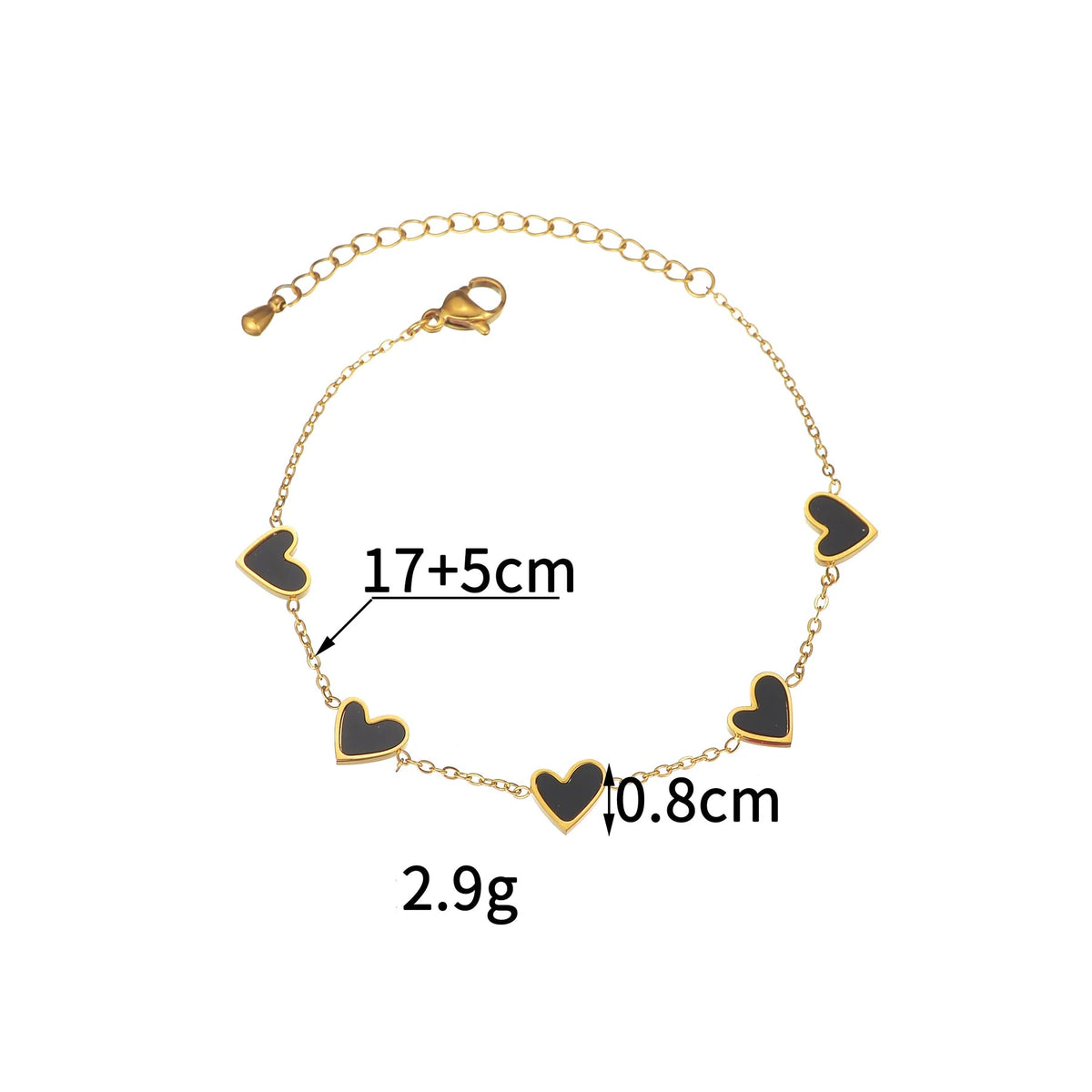 Armband met kleurenstaal van hartjes