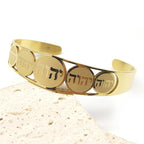 Open armband met Joodse Hebreeuwse gouden letters