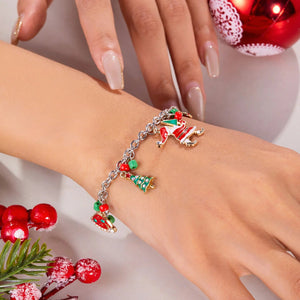 Bracelet Père Noël Sapins Bonhomme de Neige or 1