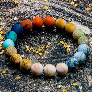 Bracelet Perles Planètes Système Solaire 7 Chakras